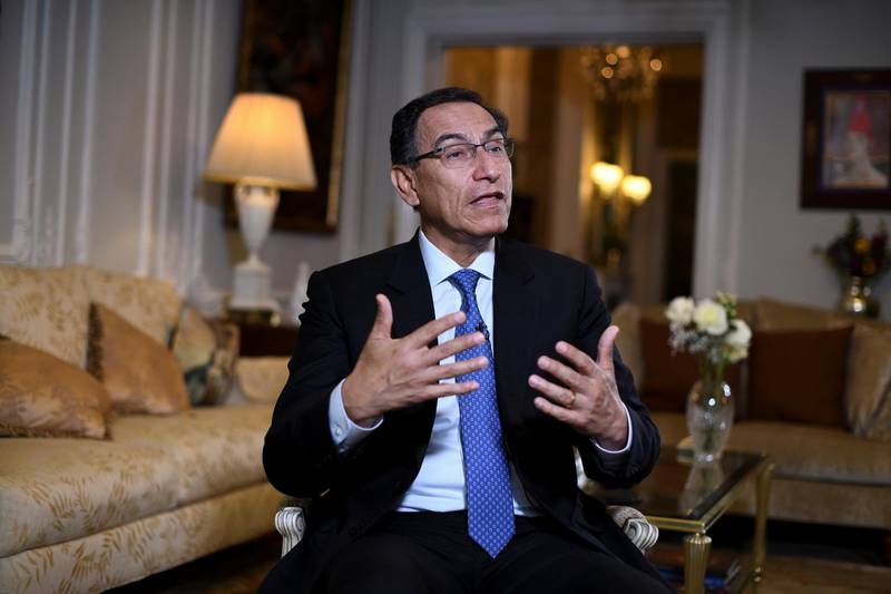 Peruvian President Martin Vizcarra speaks during an interview with Reuters on the sidelines of the United Nations General Assembly in New York. Reuters