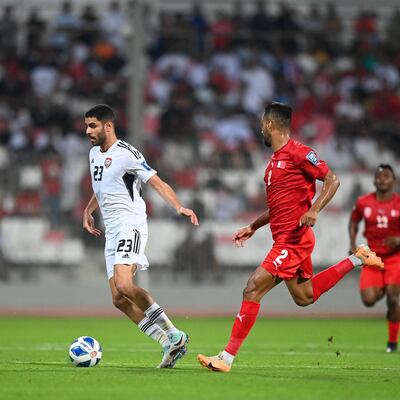 Sultan Adil takes the game to Bahrain. Photo: UAE FA