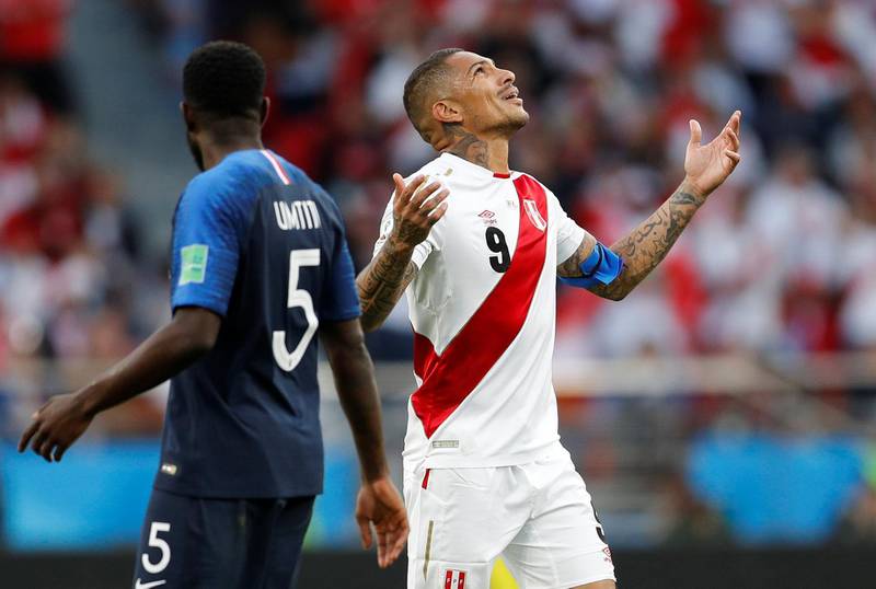 Peru's Paolo Guerrero reacts. Darren Staples / Reuters