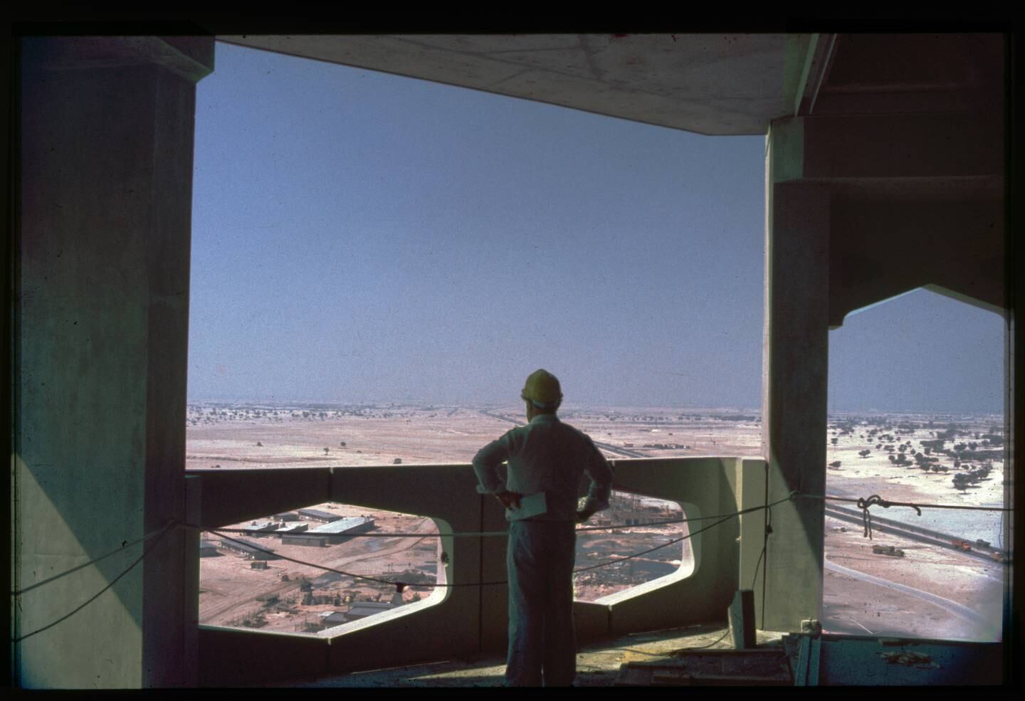A 1977 photograph taken from the Dubai World Trade Centre. Photo: John R Harris Library