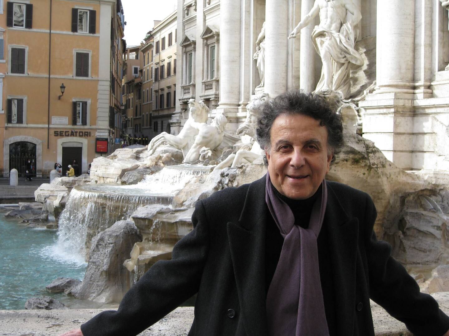 Kamal Boullata at Rome's Trevi Fountain in 2010. Courtesy Steve Sabella