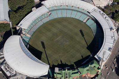 SYDNEY, AUSTRALIA - APRIL 22: An aerial view of the Sydney Cricket Ground on April 22, 2020 in Sydney, Australia. Restrictions have been placed on all non-essential business and strict social distancing rules are in place across Australia in response to the COVID-19 pandemic.  (Photo by Ryan Pierse/Getty Images)