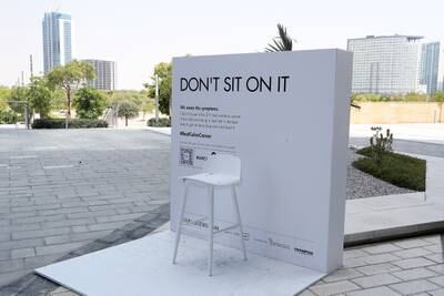Smart stools were used as part of an awareness campaign to encourage people to get tested for colon cancer. Pawan Singh / The National