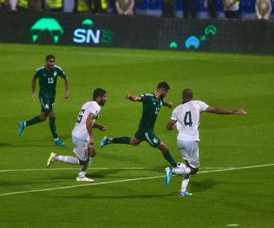 Action from the Saudi Arabia v Pakistan clash in 2026 Fifa World Cup qualifying on Thursday night. X/@AhmadSpeakss