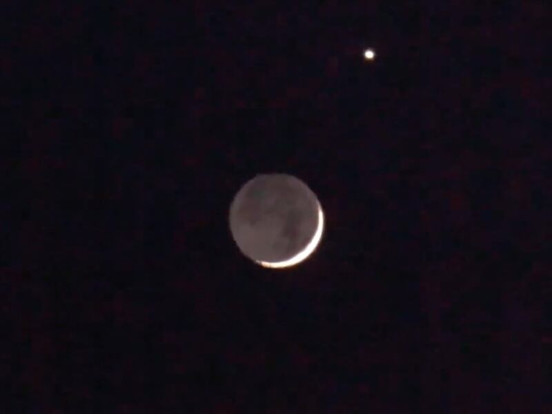 Sultan Al Neyadi shows breathtaking views of the crescent moon from space. Sultan Al Neyadi / Twitter