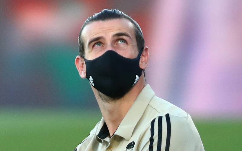 Gareth Bale wearing a protective face mask before the match against Getafe on July 2. Reuters