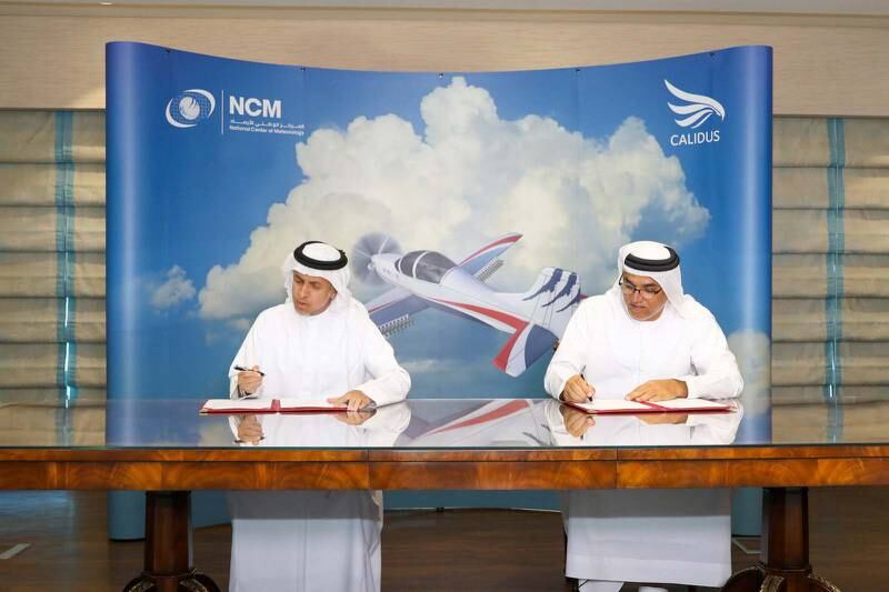 The contract was signed between the National Centre of Meteorology and Calidus Aerospace, Abu Dhabi. Photo: National Centre of Meteorology