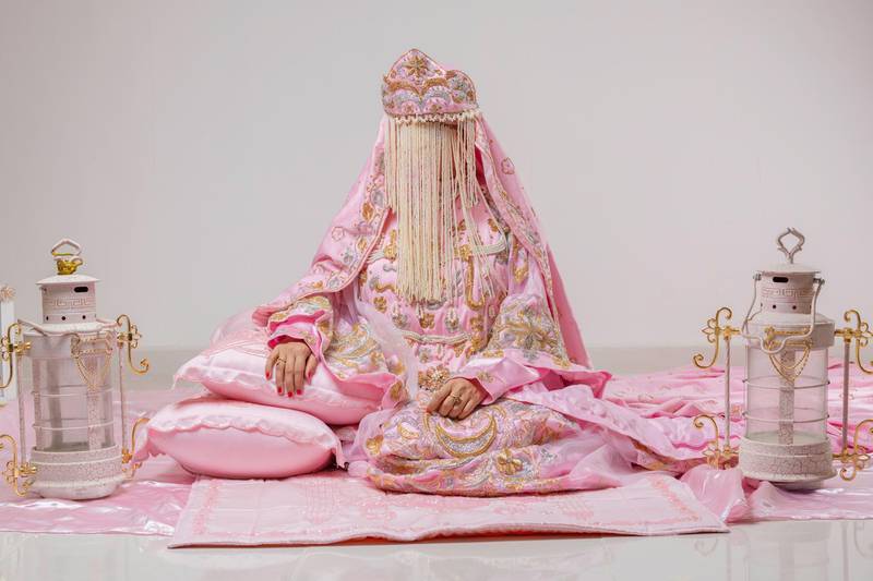  This pink outfit is worn by brides in the Madinah region. Hussain Haddad for The National.