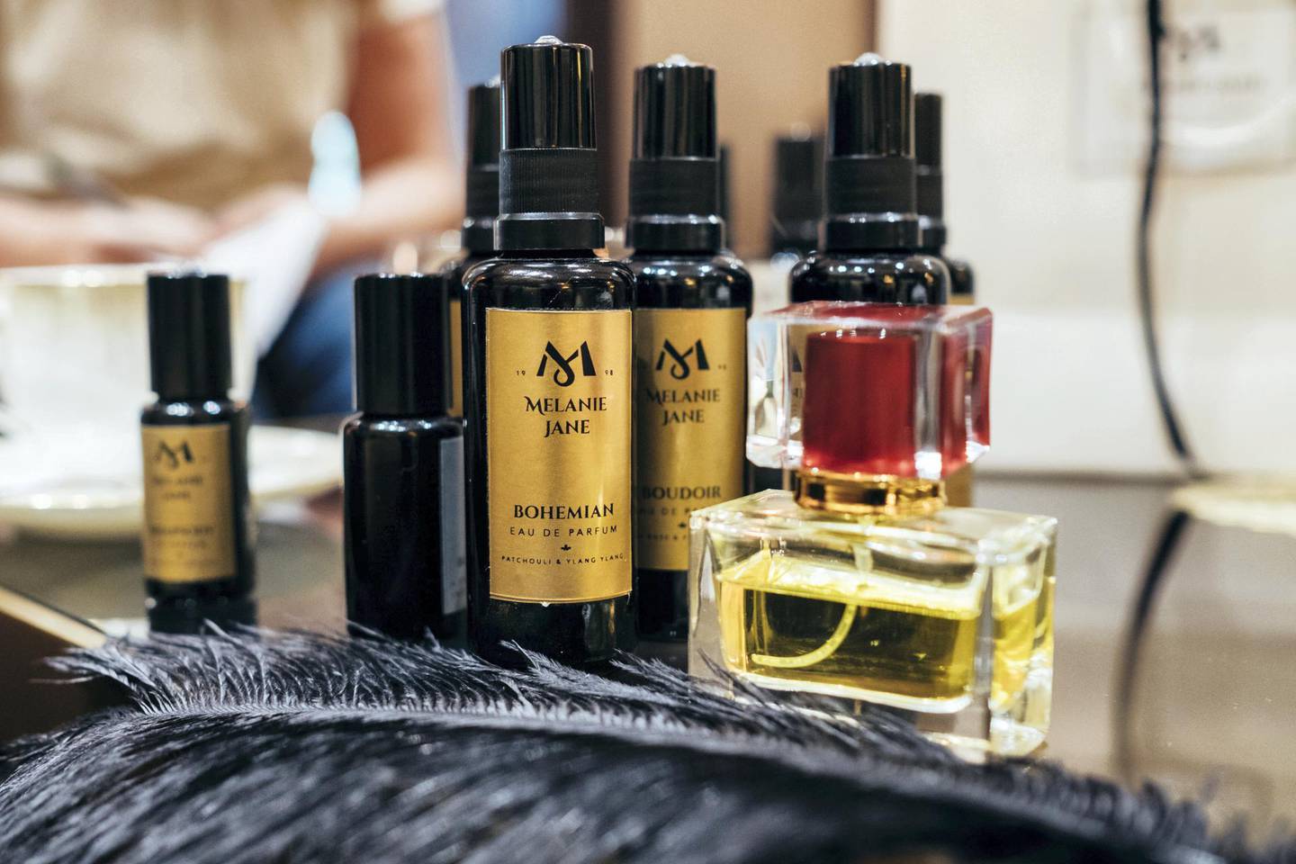 15.04.18 Melanie Jane, founder and owner of a make-your-own perfume workshop, using organic oils. Photographed at the Ritz Carlton, JBR Dubai.Anna Nielsen For The National