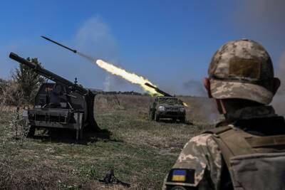 Ukrainian servicemen fire small multiple launch rocket systems towards Russian troops near a front line in Zaporizhzhia region. Reuters