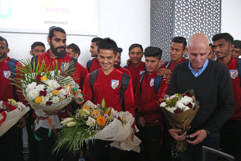 India arrived at the Abu Dhabi International Airport for the AFC Asian Cup UAE 2019. Courtesy AFC Asian Cup