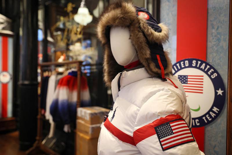 US Winter Olympic items designed by Ralph Lauren are displayed at the company's store in New York City, New York, Reuters