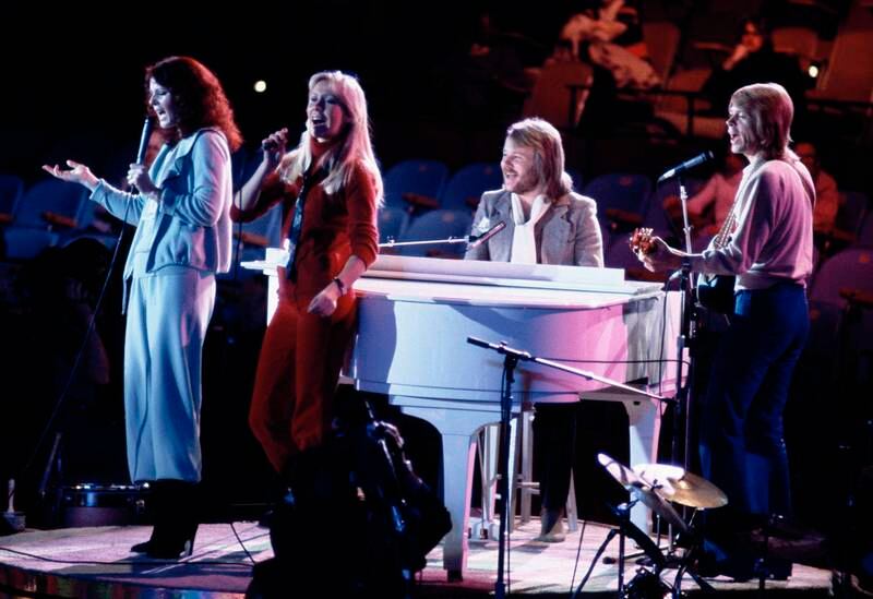 Abba perform at the UN General Assembly in New York in 1979. The Swedish pop group has a total net worth of more than $1 billion. AP