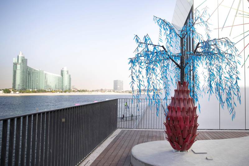 DUBAI, UNITED ARAB EMIRATES - NOVEMBER 7, 2018.  Jameel Arts Center botanical light garden.The Jameel Arts Center is set to open on November 11, Located at the Jaddaf Waterfront,  the multidisciplinary space is dedicated to exhibiting contemporary art and engaging communities through learning, research and commissions. It houses several gallery spaces, an open access library and research centre, project and commissions spaces, a writer���s studio, indoor and outdoor event spaces, a roof terrace for film screenings and other events, a bookstore dedicated to arts and culture related publications, a caf�� and a full-service restaurant.The centre is one of the first independent not-for-profit contemporary arts institutions in the city. It is founded and supported by Art Jameel, an independent organisation that fosters contemporary art practice, cultural heritage protection, and creative entrepreneurship across the Middle East, North Africa and beyond.(Photo by Reem Mohammed/The National)Reporter: MELISSA GRONLUNDSection:  AC WK