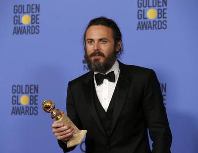 Casey Affleck holds the award for Best Performance by an Actor in a Motion Picture - Drama for his role in Manchester By The Sea. Mario Anzuoni / Reuters 