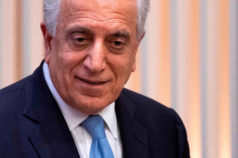 (FILES) In this file photo taken on February 8, 2019, US Special Envoy Zalmay Khalilzad participates in a discussion on "The Prospects for Peace in Afghanistan" at the United States Institute of Peace (USIP) in Washington, DC
 US and Taliban negotiators wrapped up their latest round of marathon peace talks on March 12, 2019,  with "real strides" made but no agreement on a timetable for troop withdrawal, Khalilzad said. / AFP / Jim WATSON
