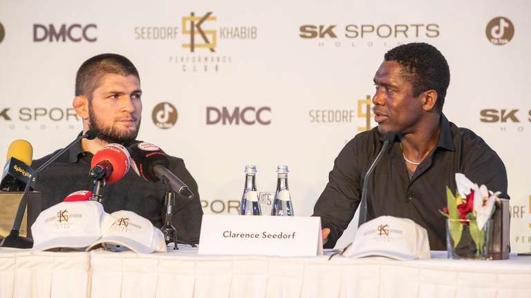 An image that illustrates this article Khabib and Seedorf set up Dubai base to launch football schools worldwide