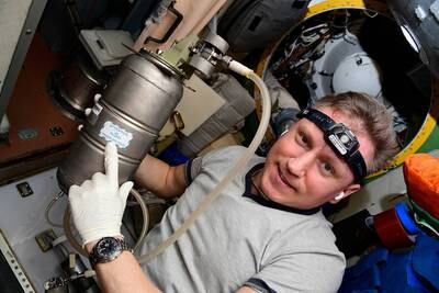Mr Prokopyev aboard the International Space Station on February 9. Photo: Nasa