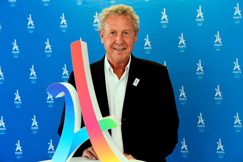 (FILES) In this file photo taken on August 1, 2017 French former Olympic champion, former politician and International Olympic Committee (IOC) member Guy Drut poses after an interview in Paris, as the city celebrates victory in its bid to host the 2024 Olympic Games after Los Angeles announced its intention to host the 2028 event instead in return for financial sweeteners.  Drut considers the Paris-2024 project "today obsolete, outdated, and out of touch with reality" and calls for "reinventing" the model of the Olympic Games in a forum published by franceinfo on April 26, 2020. / AFP / BERTRAND GUAY
