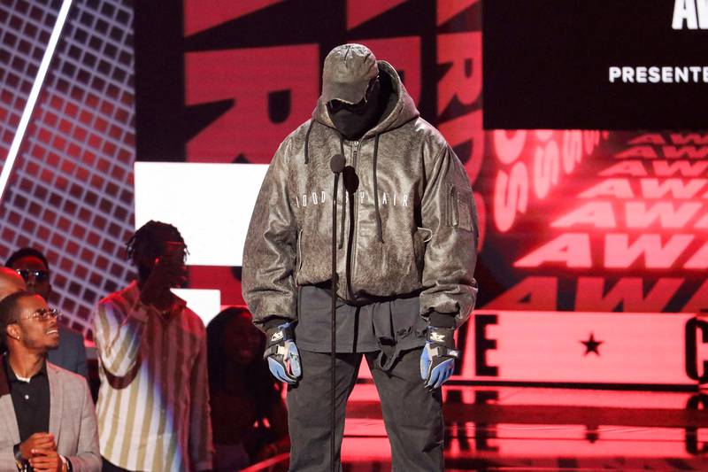 Kanye West speaks at the BET Awards 2022 at the Microsoft Theatre in Los Angeles, California on June 26, 2022. Reuters