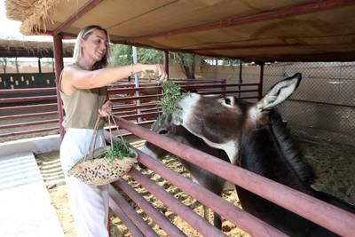 The 36 year old oversees the animal community that includes tortoises, rabbits, donkeys, goats, turkeys and chickens