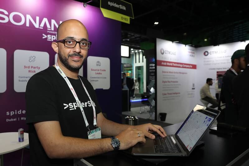 Mossab Hussein, co-founder of SpiderSilk, at Gisec Global 