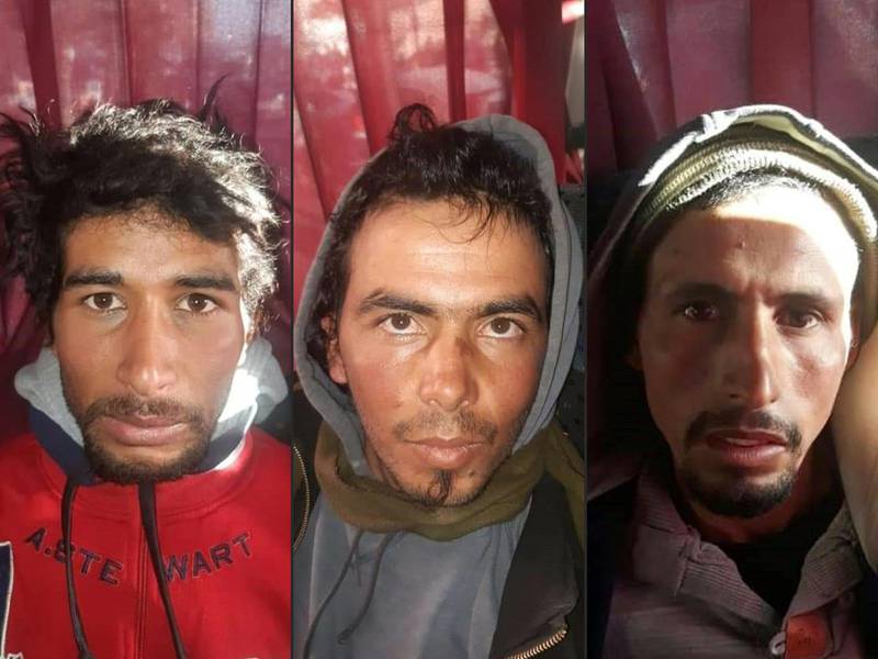 (FILES) A file combination photo created on December 20, 2018 shows Rachid Afatti (L), Ouziad Younes (C), and Ejjoud Abdessamad (R), the three suspects in the grisly murder of two Scandinavian hikers whose bodies were found at a camp in Morocco's High Atlas mountains, in police custody following their arrest. A Moroccan court on July 18, 2019 condemned three suspected jihadists to death for the murder of two Scandinavian women beheaded while on a hiking trip in Morocco. - == RESTRICTED TO EDITORIAL USE - MANDATORY CREDIT "AFP PHOTO / HO / MOROCCAN POLICE" - NO MARKETING NO ADVERTISING CAMPAIGNS - DISTRIBUTED AS A SERVICE TO CLIENTS ==
== RESTRICTED TO EDITORIAL USE - MANDATORY CREDIT "AFP PHOTO / HO / MOROCCAN POLICE" - NO MARKETING NO ADVERTISING CAMPAIGNS - DISTRIBUTED AS A SERVICE TO CLIENTS ==
== RESTRICTED TO EDITORIAL USE - MANDATORY CREDIT "AFP PHOTO / HO / MOROCCAN POLICE" - NO MARKETING NO ADVERTISING CAMPAIGNS - DISTRIBUTED AS A SERVICE TO CLIENTS ==
 / AFP / MOROCCAN POLICE / - / == RESTRICTED TO EDITORIAL USE - MANDATORY CREDIT "AFP PHOTO / HO / MOROCCAN POLICE" - NO MARKETING NO ADVERTISING CAMPAIGNS - DISTRIBUTED AS A SERVICE TO CLIENTS ==
== RESTRICTED TO EDITORIAL USE - MANDATORY CREDIT "AFP PHOTO / HO / MOROCCAN POLICE" - NO MARKETING NO ADVERTISING CAMPAIGNS - DISTRIBUTED AS A SERVICE TO CLIENTS ==
== RESTRICTED TO EDITORIAL USE - MANDATORY CREDIT "AFP PHOTO / HO / MOROCCAN POLICE" - NO MARKETING NO ADVERTISING CAMPAIGNS - DISTRIBUTED AS A SERVICE TO CLIENTS ==
