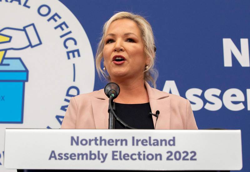Sinn Fein's Vice President Michelle O'Neill said Northern Ireland was entering a new era after Sinn Fein's historic election victory. AFP