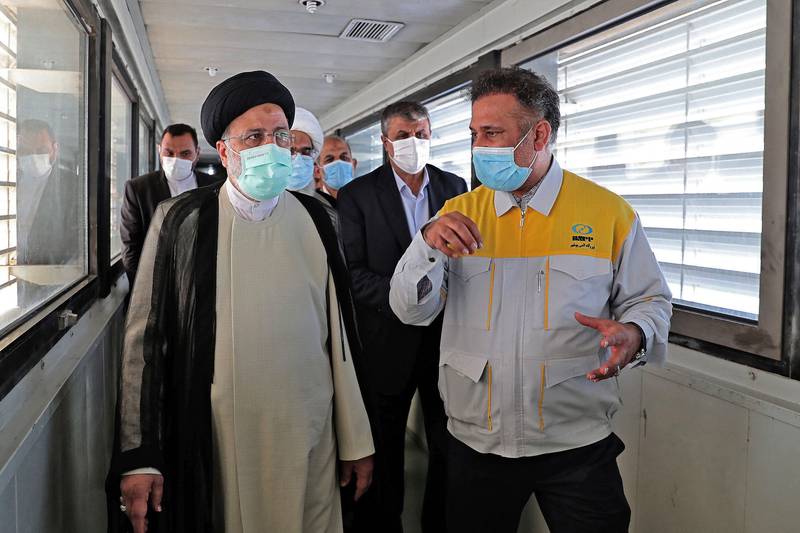 Iran's President Ebrahim Raisi on a visit to the Bushehr nuclear plant. AFP