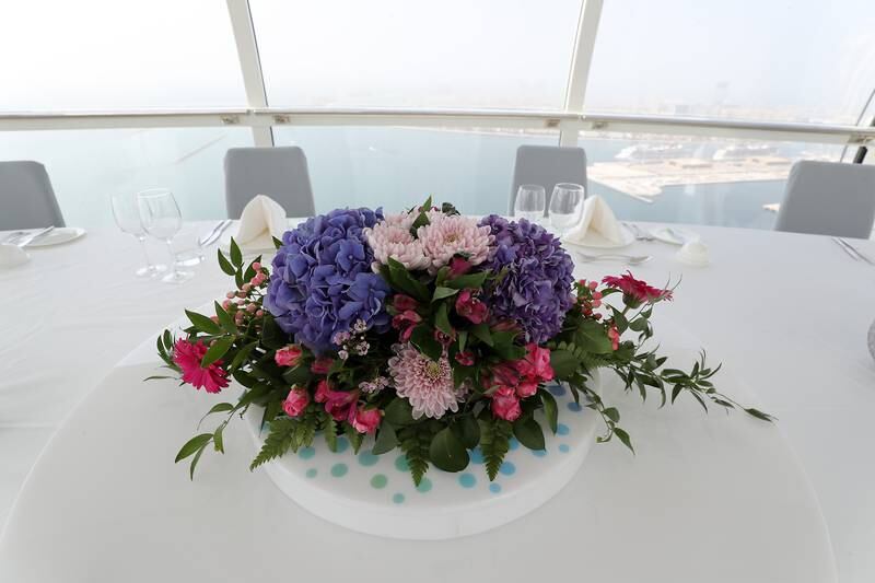 A colourful centrepiece. The table setup can be personalised. Pawan Singh / The National