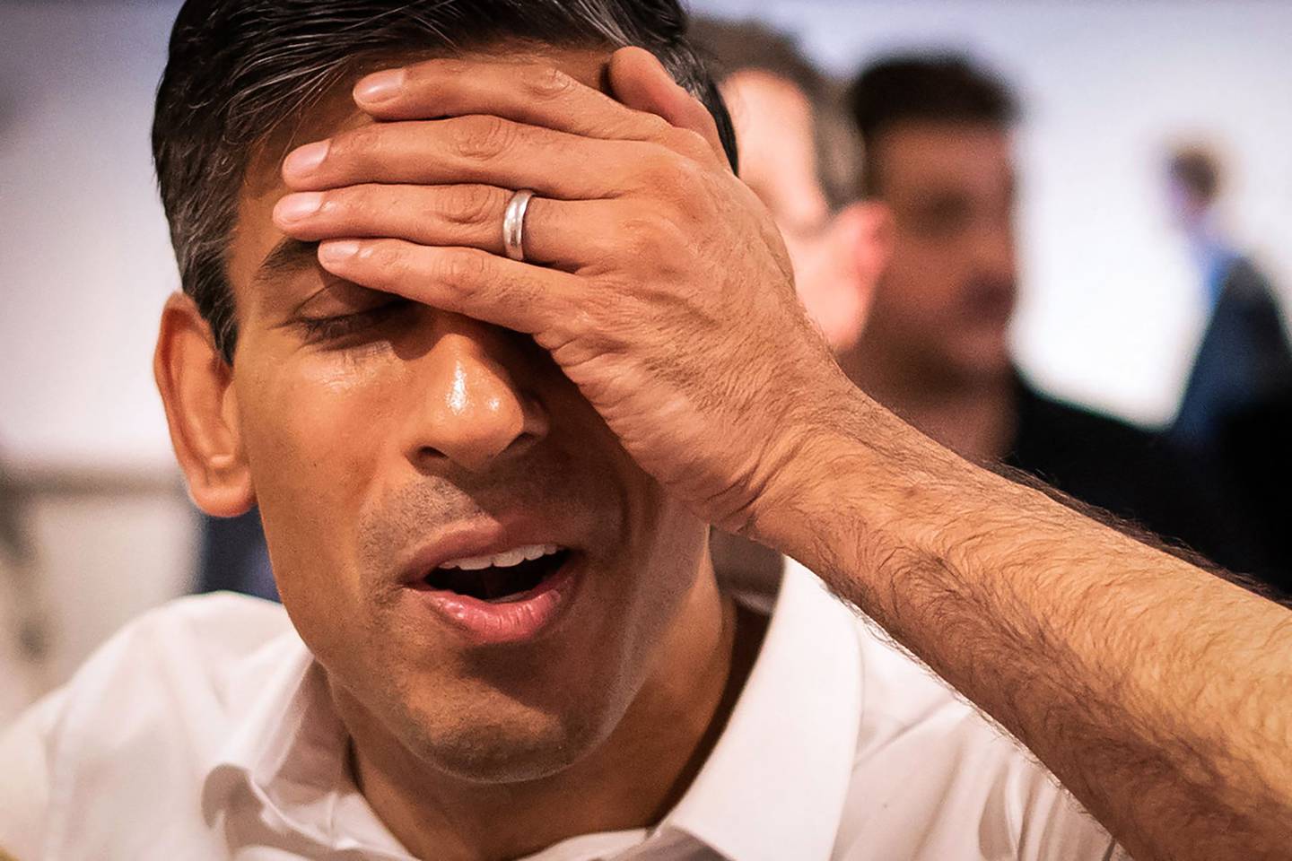 Rishi Sunak during a leadership campaign event in Newmarket. He has warned that British markets could collapse with Liz Truss' economic policies if she becomes prime minister. AFP
