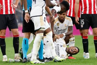 Real Madrid's Eder Militao suffered an ACL injury in his club's victory over Athletic Bilbao, in their opening fixture of the La Liga campaign. EPA