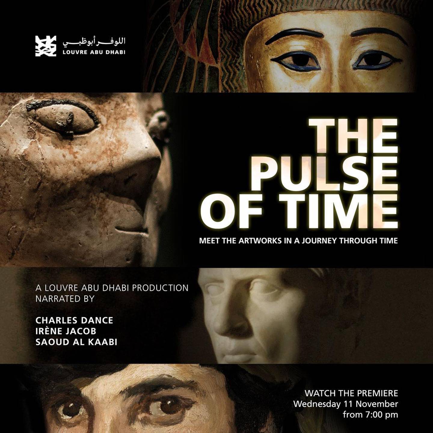 The poster for 'The Pulse of Time' directed by Mohamed Somji for Louvre Abu Dhabi. Louvre Abu Dhabi 