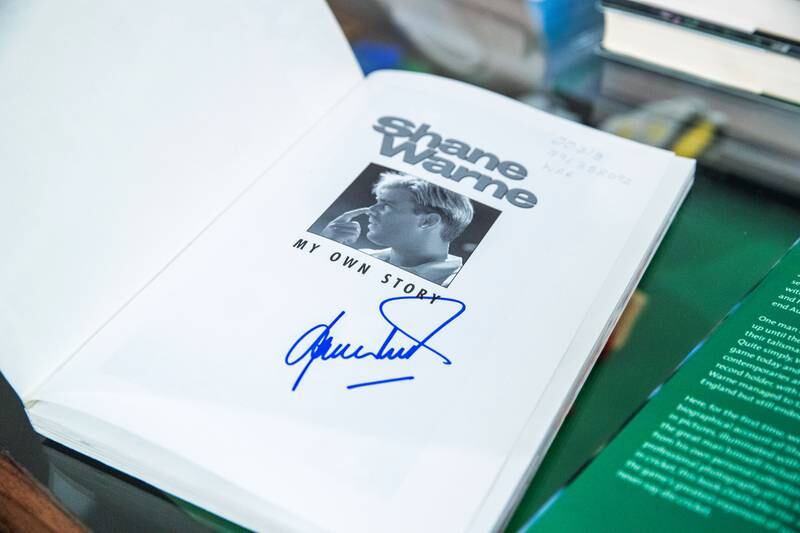 A signed copy of Shane Warne's book 'My Own Story'.