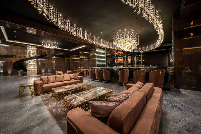 An expansive lounge bar.
