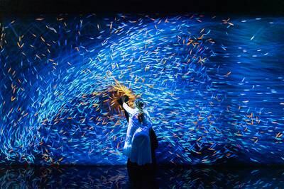 More than 50 digital artworks will feature at Jeddah's new digital art museum, teamLab Borderless, when it opens in 2023. Pictured here, 'The Way of the Sea, Flying Beyond Borders - Colours of Life'. All photos: teamLab