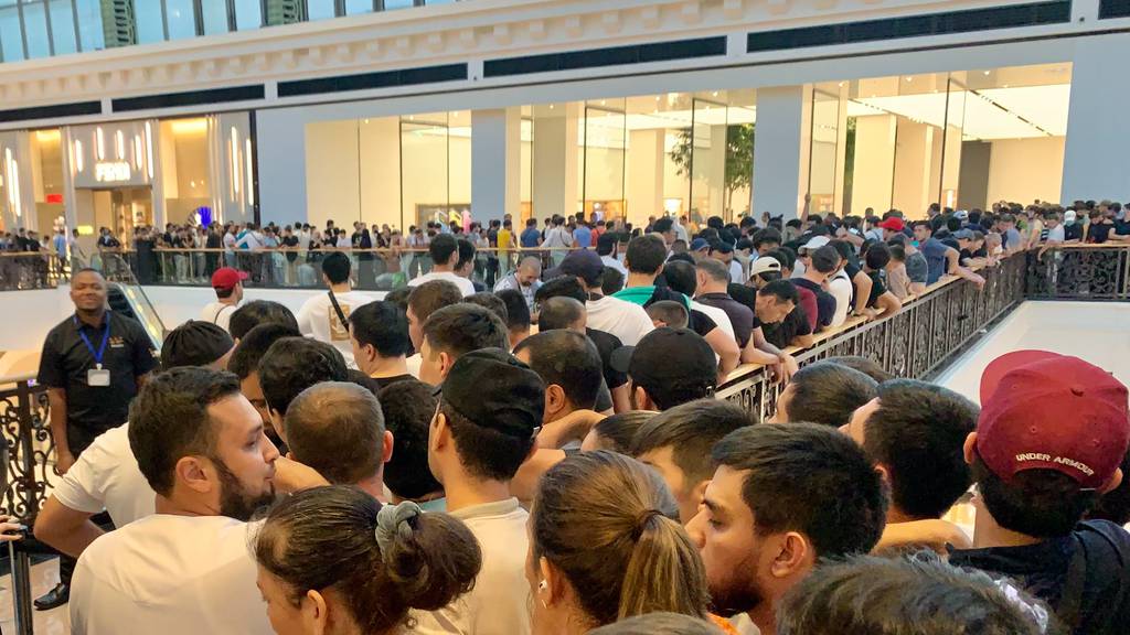 iPhone 15 frenzy as hundreds queue at Dubai malls a day before new models  go on sale