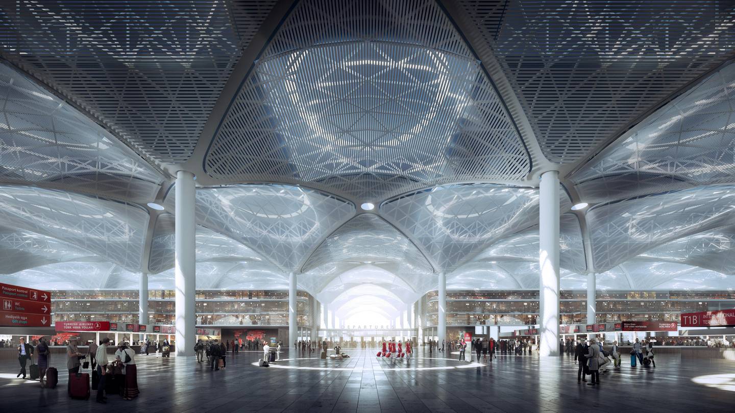 Rendering of Istanbul New Airport. Courtesy Grimshaw Architects