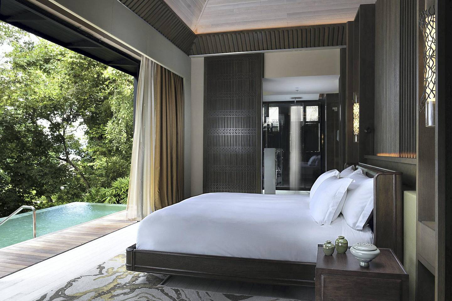 Rainforest Villa Bedroom at The Ritz-Carlton Langkawi. Courtesy The Ritz-Carlton, Langkawi