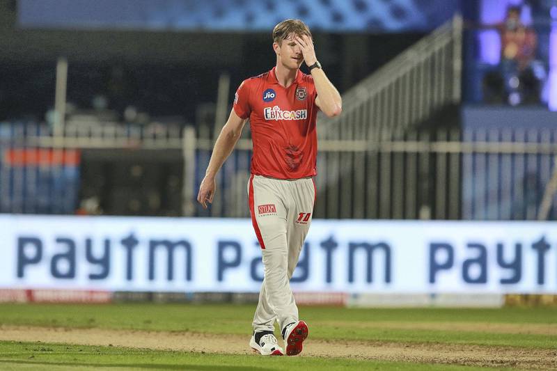James Neesham of Kings XI Punjab during match 9 of season 13 of the Indian Premier League (IPL) between Rajasthan Royals and Kings XI Punjab held at the Sharjah Cricket Stadium, Sharjah in the United Arab Emirates on the 27th September 2020.  Photo by: Rahul Gulati  / Sportzpics for BCCI