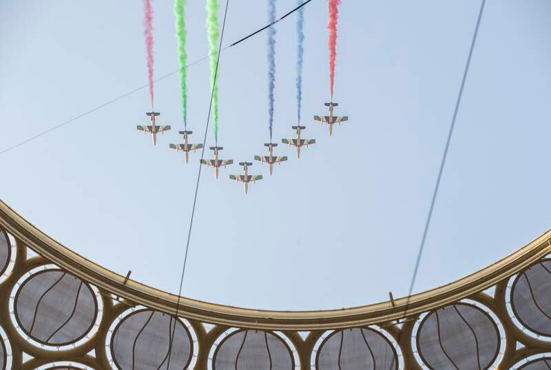 UAE jets fly over Al Wasl Dome during World Children's Day