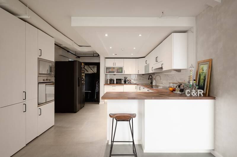The modern kitchen.