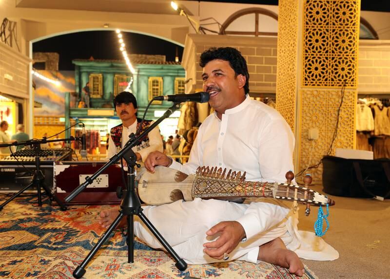 Afghan music is played in the country's pavilion.