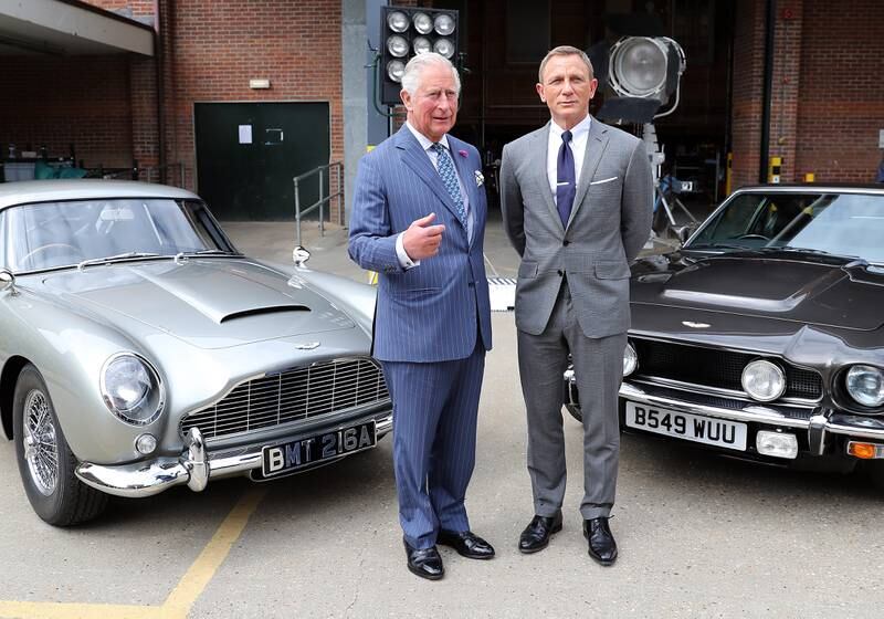 King Charles being shown around Pinewood Studios by James Bond star Daniel Craig. Getty Images