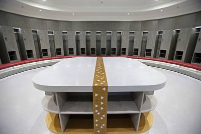 A locker room at the Lusail Stadium. AFP