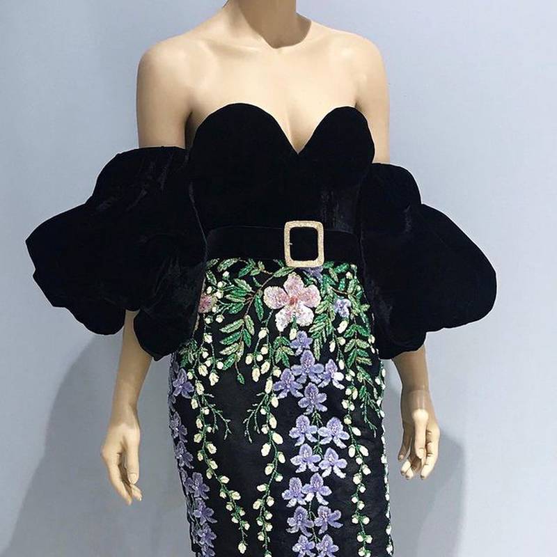 Harvey Cenit created this off-the-shoulder, embroidered dress. Photo: Harvey Cenit / Instagram