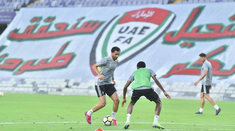 The UAE players were put through their paces by new manager Jorge Luis Pinto.