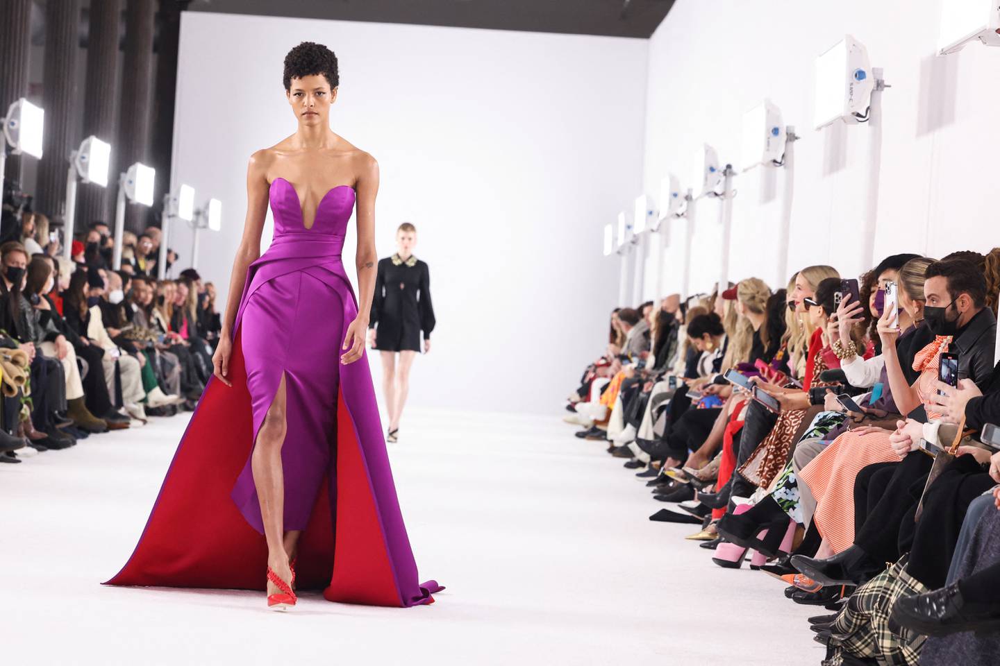 Models on the Carolina Herrera catwalk during New York Fashion Week on February 14. Reuters