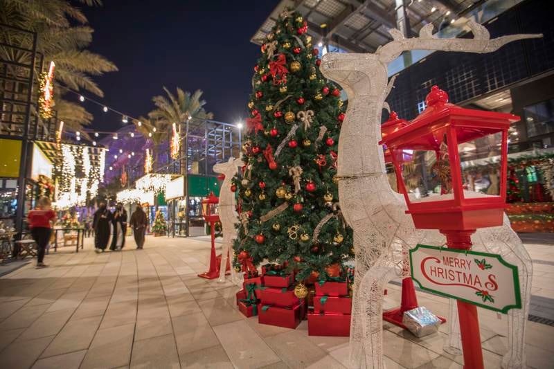 More views of the Christmas decorations around Expo 2020 Dubai. Leslie Pableo for The National