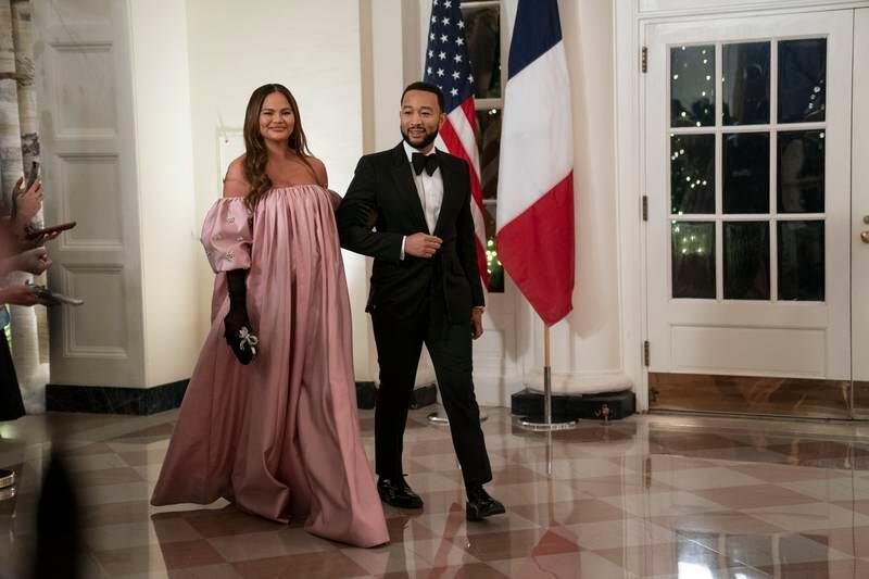 US singer John Legend and his wife Chrissy Teigen arrive. EPA